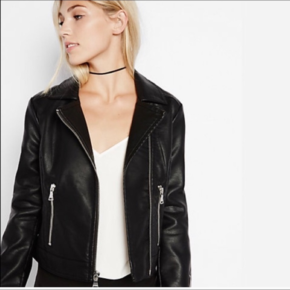 Express Black (Minus The) Leather Zip Up Moto